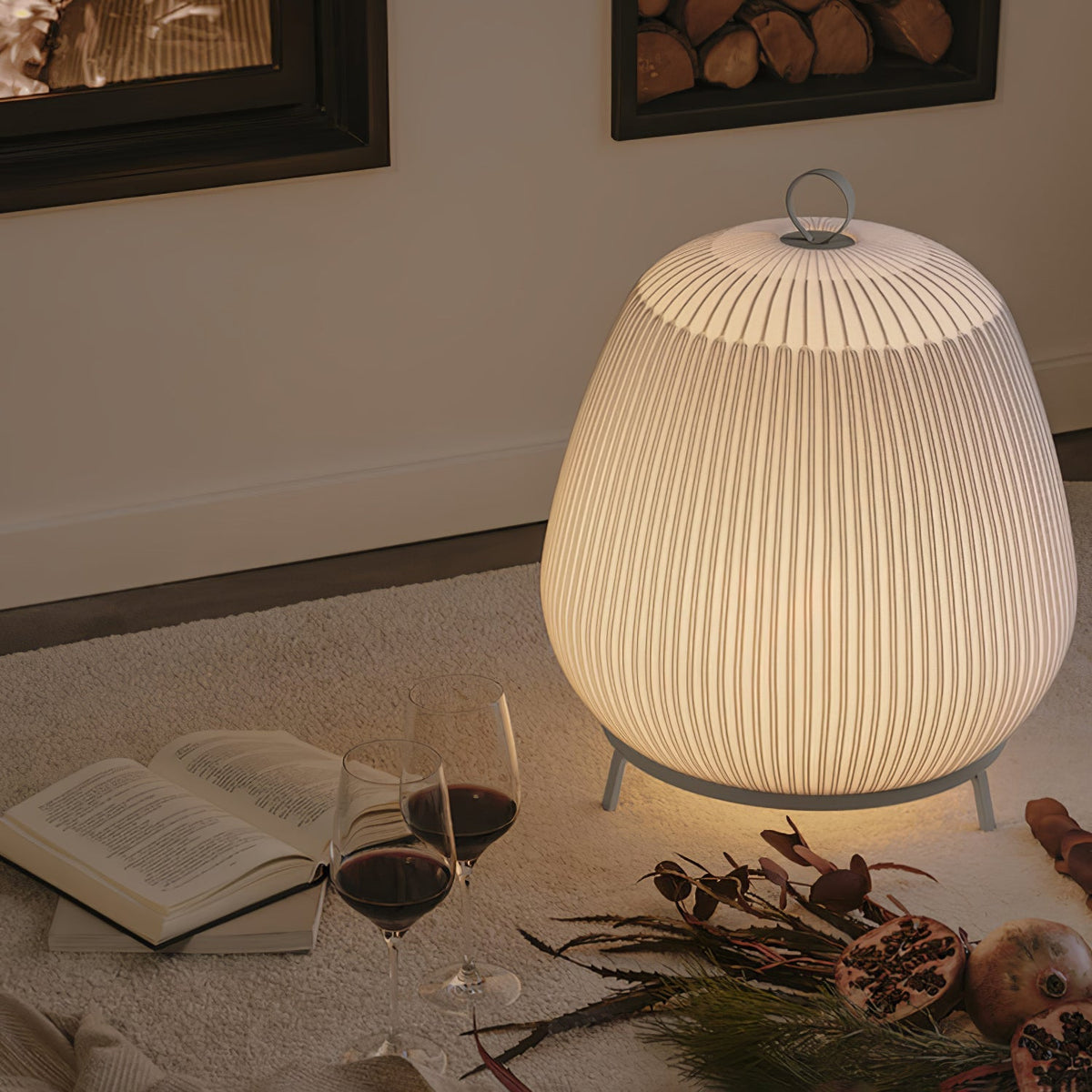 Nancy moderne bordlampe i stof