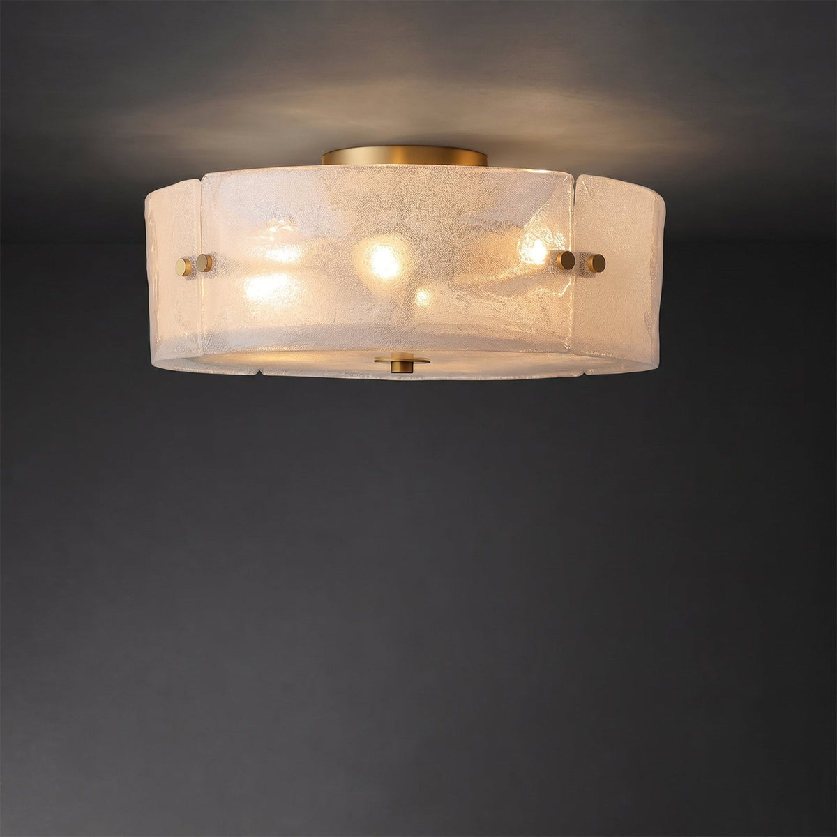 Velenella utanpåliggande lampa i strukturerat glas