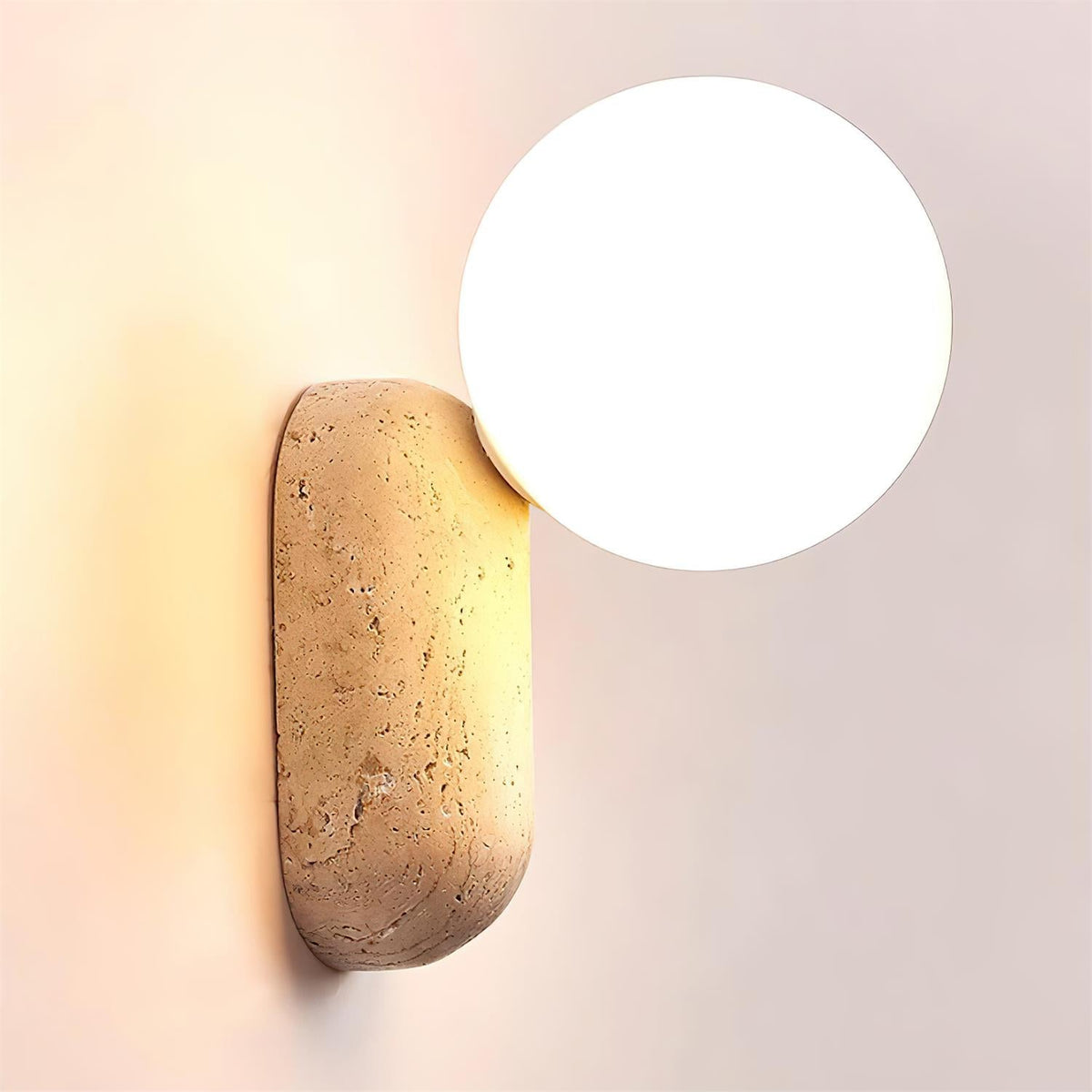 Tavelaria Travertine -seinävalaisin, orgaaninen ja rauhoittava