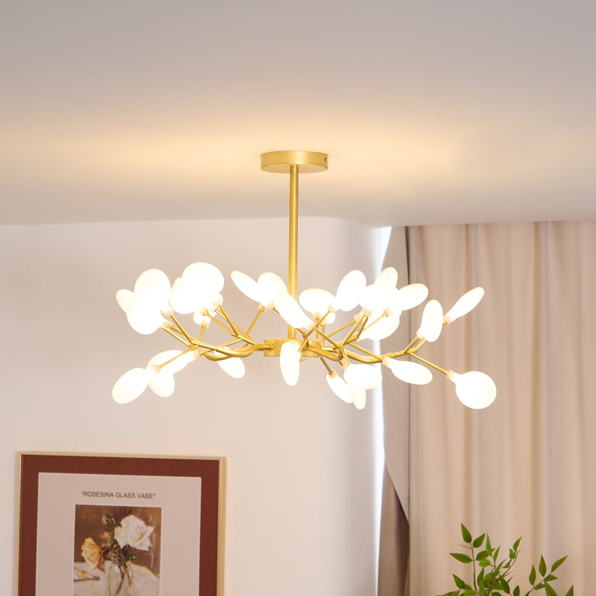 Riviselle LED-ljuskrona med eldflugor