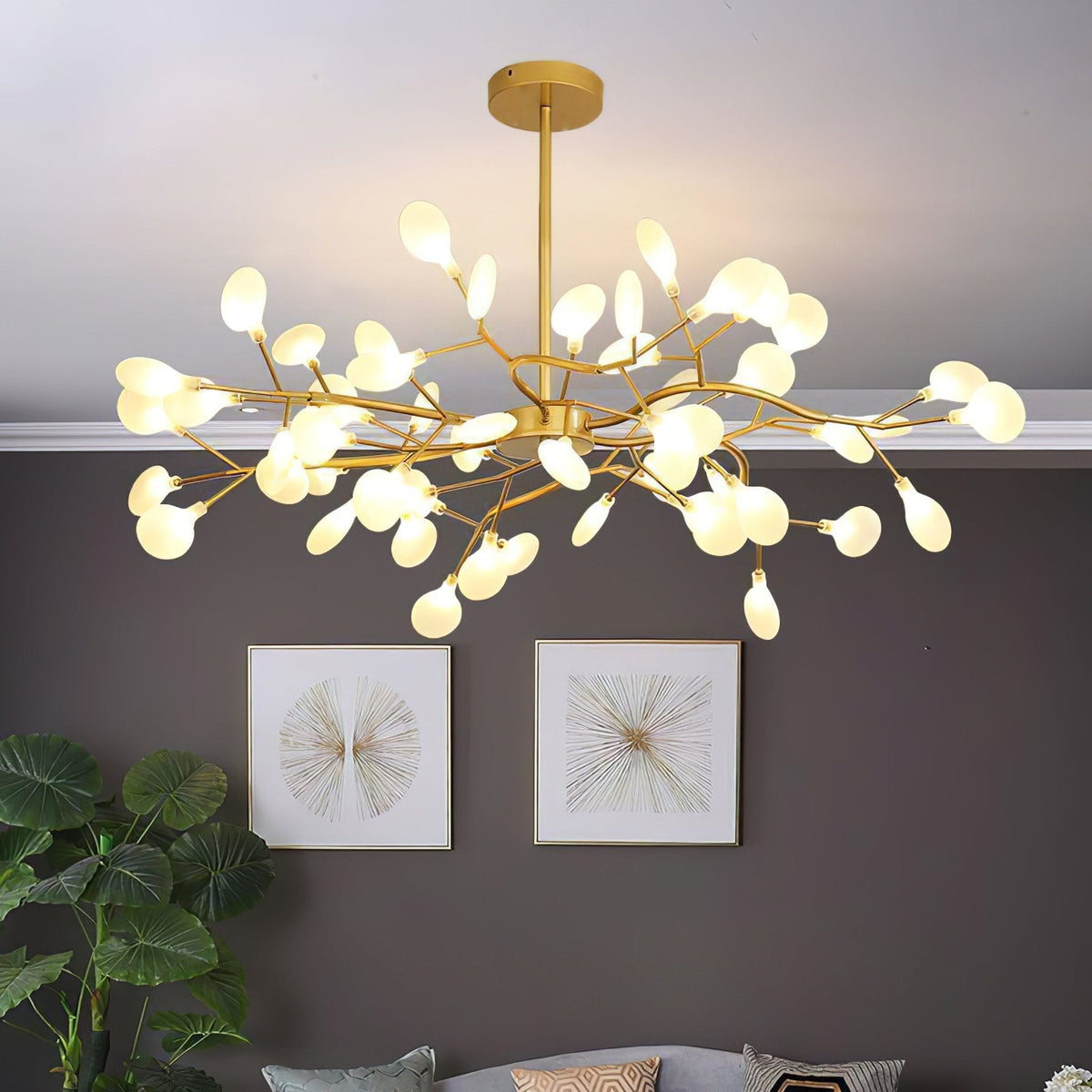 Riviselle LED-ljuskrona med eldflugor