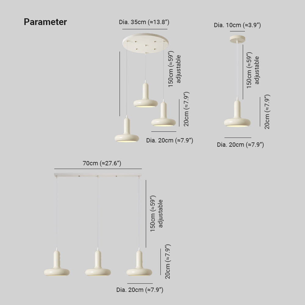 Arisha Modern Minimalist Cream Style Pendant Light White Bedroom