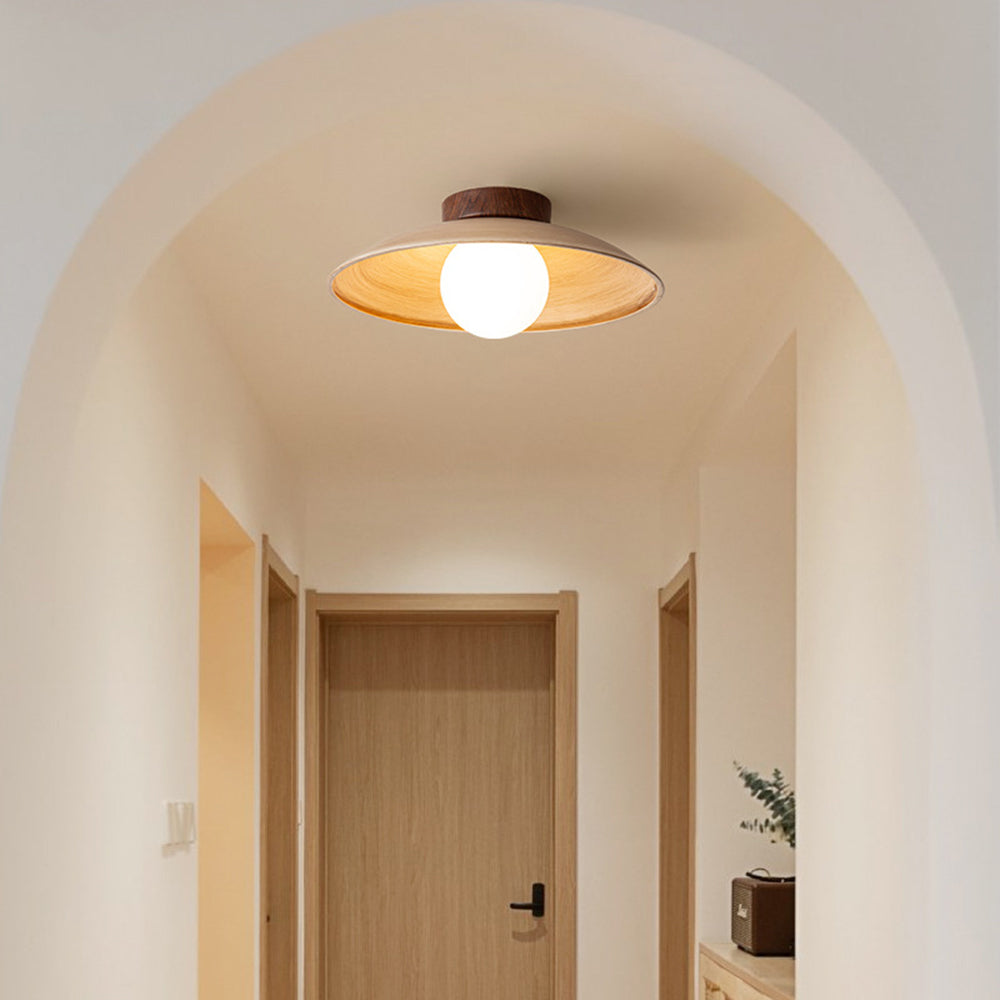 Muto Vintage Flush Mount Ceiling Light Wood/Metal/Glass Bar/Hotel