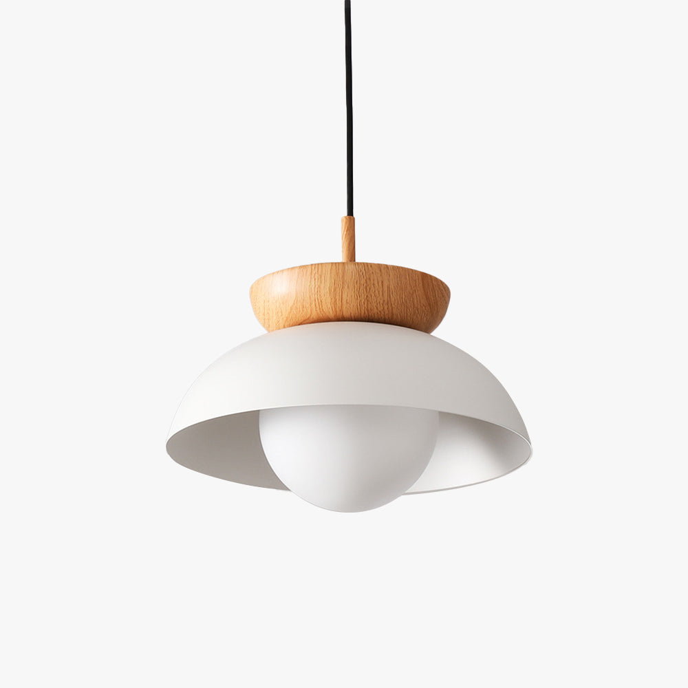 Muto nordisk pendellampa eller plafond i svart trä och metall för kök och balkong