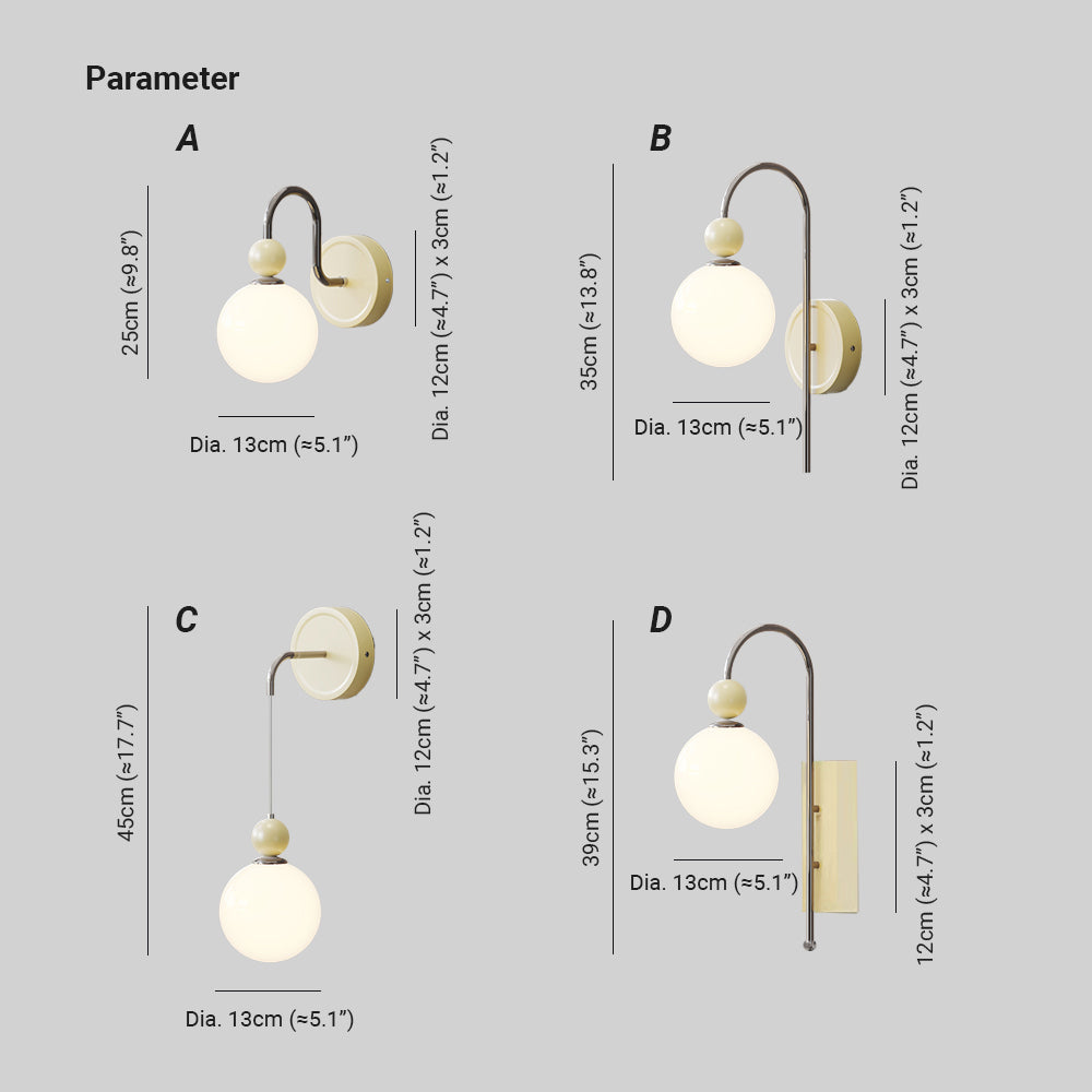 Valentina modern LED-inomhusvägglampa Röd/Kaffebrun Metall/Glas Sovrum