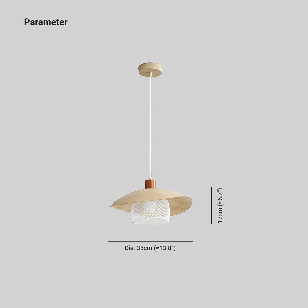 Arisha Modern LED Pendant Light Beige/Green/Wood Dining Room
