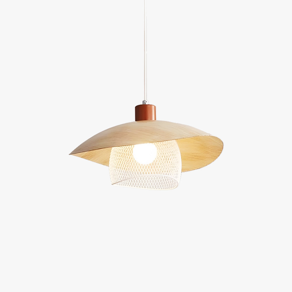 Arisha Modern LED Pendant Light Beige/Green/Wood Dining Room