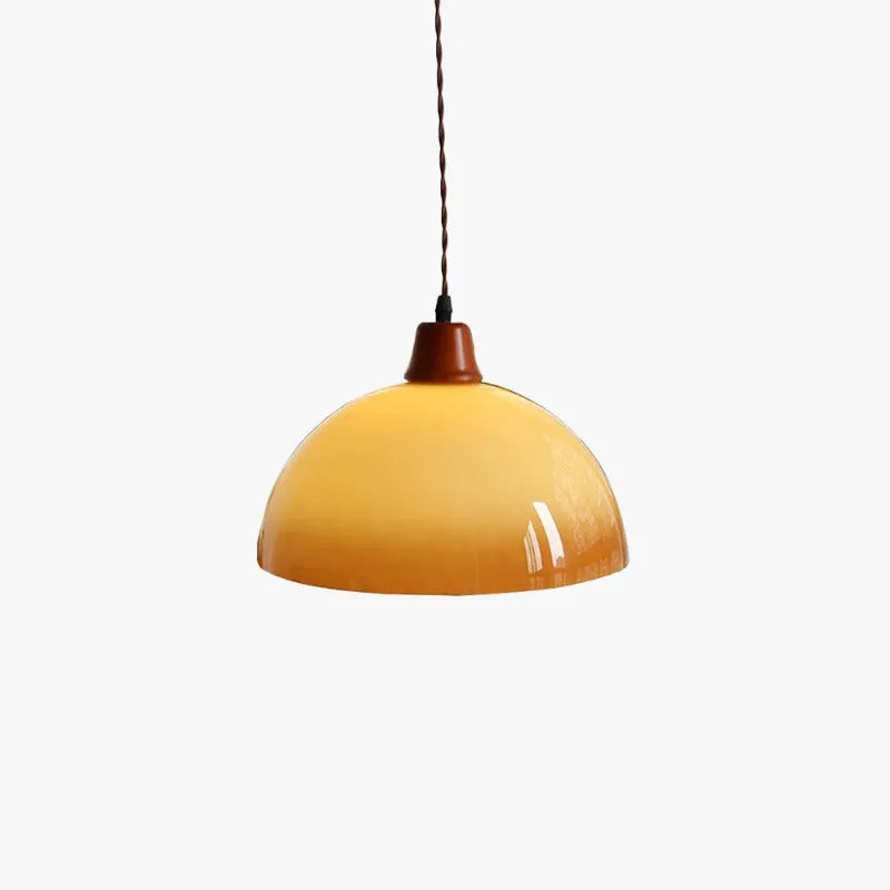 Valentina Retro LED Round Pendant Light Adjustable Brown Dining Room