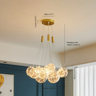 Valentina Modern LED Guld Metall Glas Pendellampa Vardagsrum Matsal