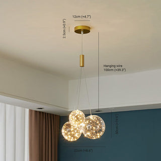 Valentina Modern LED Guld Metall Glas Pendellampa Vardagsrum Matsal