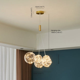 Valentina Modern LED Guld Metall Glas Pendellampa Vardagsrum Matsal