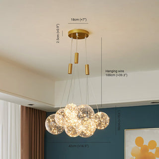 Valentina Modern LED Guld Metall Glas Pendellampa Vardagsrum Matsal
