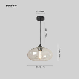 Hailie Modern Brödformad Glas LED Pendellampa Sovrum Matsal