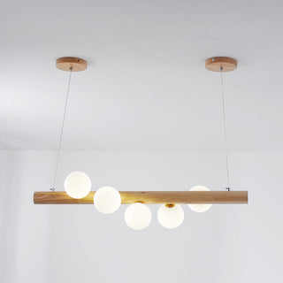 Valentina Modern Design Trä Glas LED Pendellampa Vardagsrum Matsal