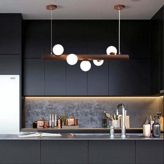 Valentina Modern Design Trä Glas LED Pendellampa Vardagsrum Matsal