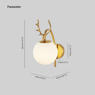 Valentina Design Deer Beside Vägglampa Svart/Guld Metall Vardagsrum