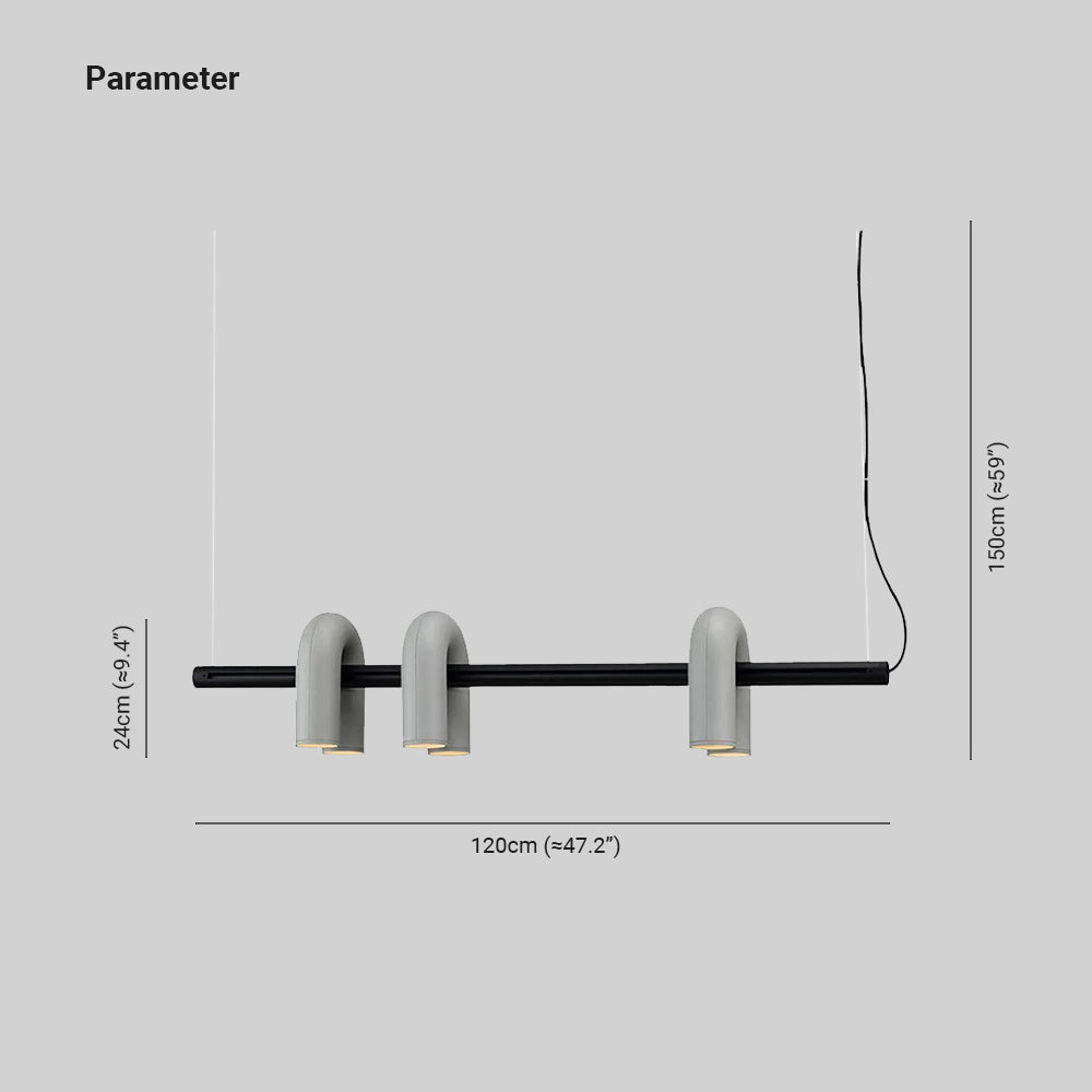 Arisha Modern Pendant Light Linear With 3 U-Shaped Light
