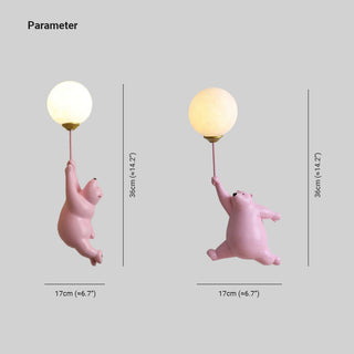 Fateh Vägglampa Inomhus Björn Ballong Harts/Akryl Sovrum/Sängbord/Tudie