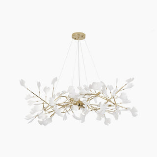 Olivia Design Ginkgo Blad Metall Keramisk LED Ljuskrona Vardagsrum Sovrum
