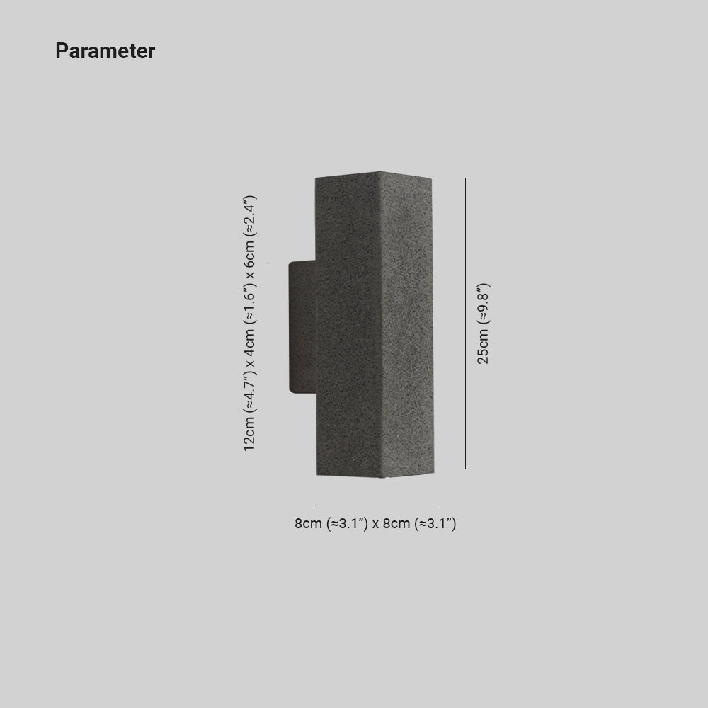 Ray minimalistisk fyrkantig utomhusvägglampa i cement, vit