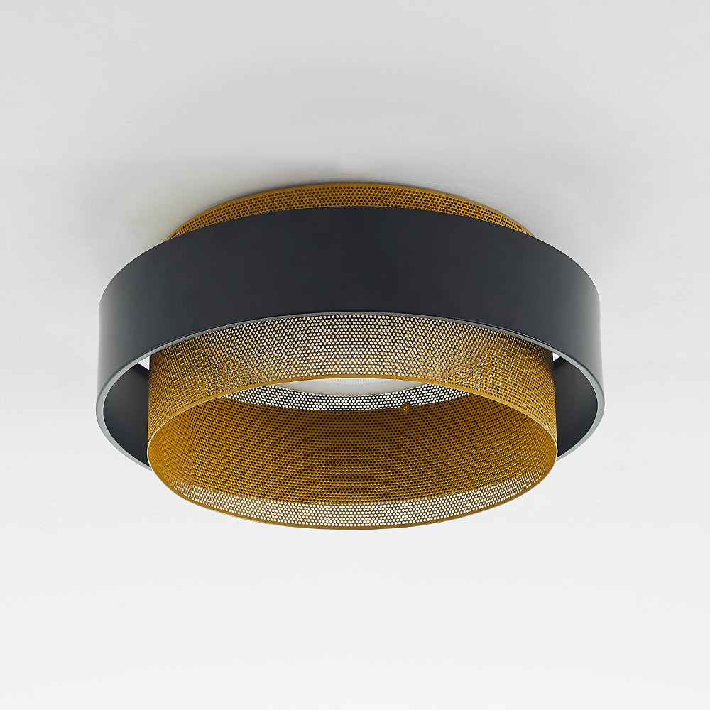 Arisha Modern Ring Metal/ Flush Mount Ceiling Light, White/Black