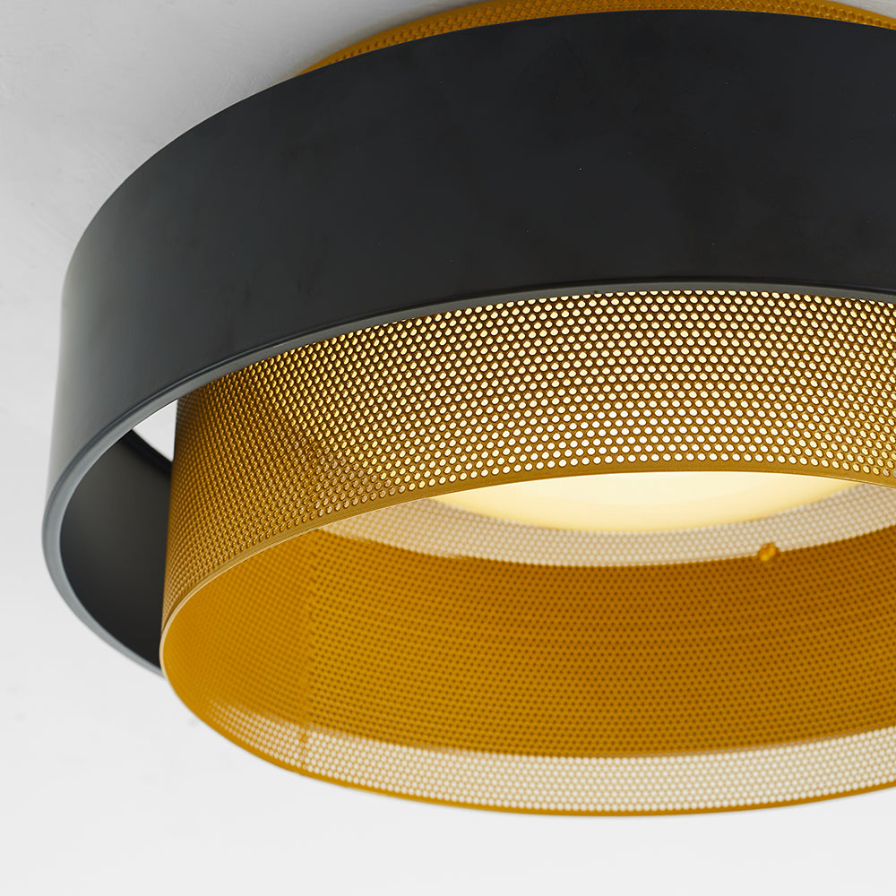 Arisha Modern Ring Metal/ Flush Mount Ceiling Light, White/Black