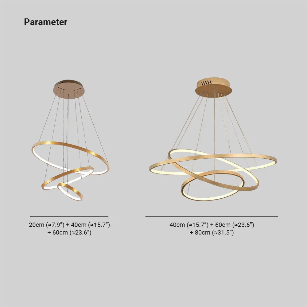 Toriq pendellampa med upplyst innerring, vit/svart/guld
