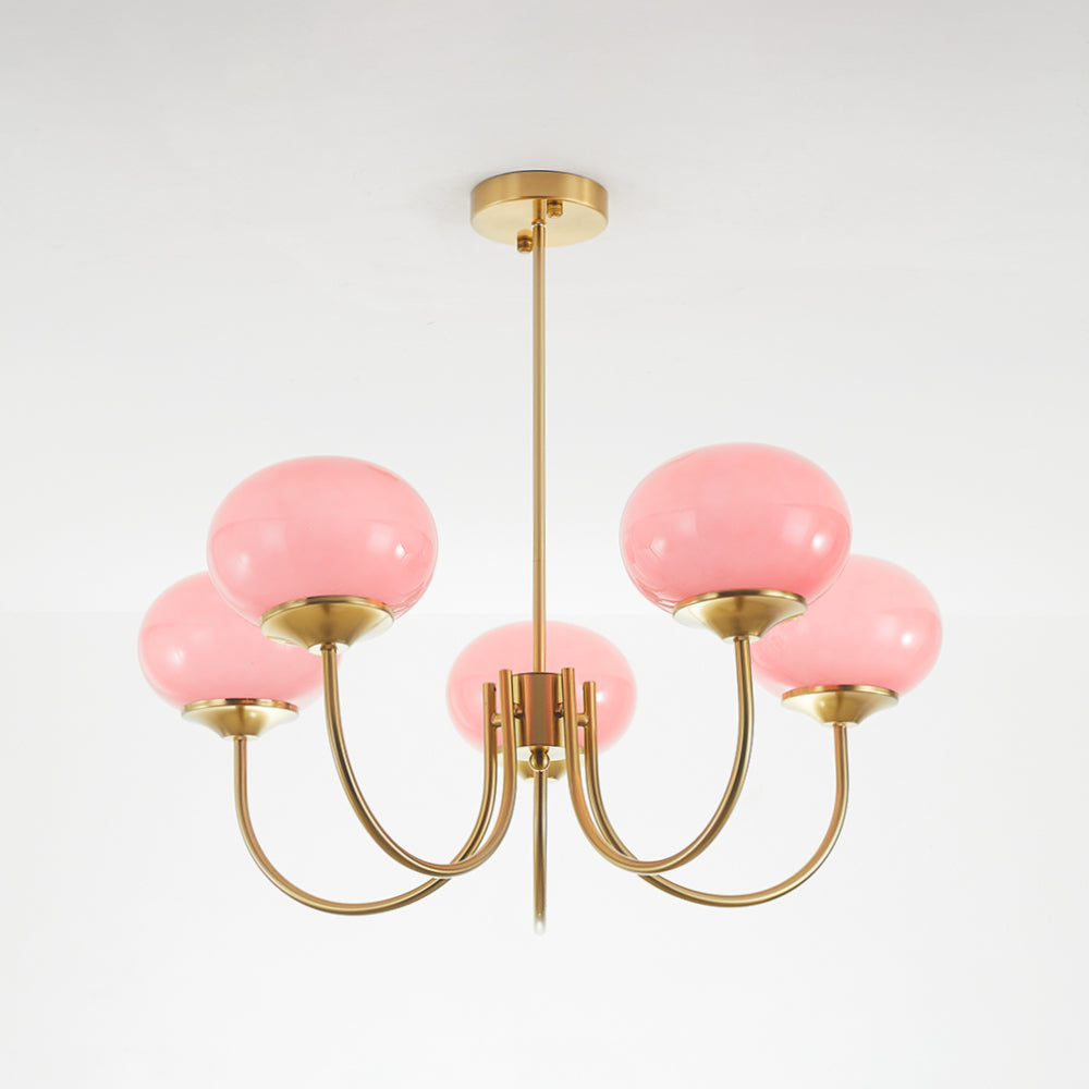 Valentina retro art déco-globkrona, vit/rosa/beige