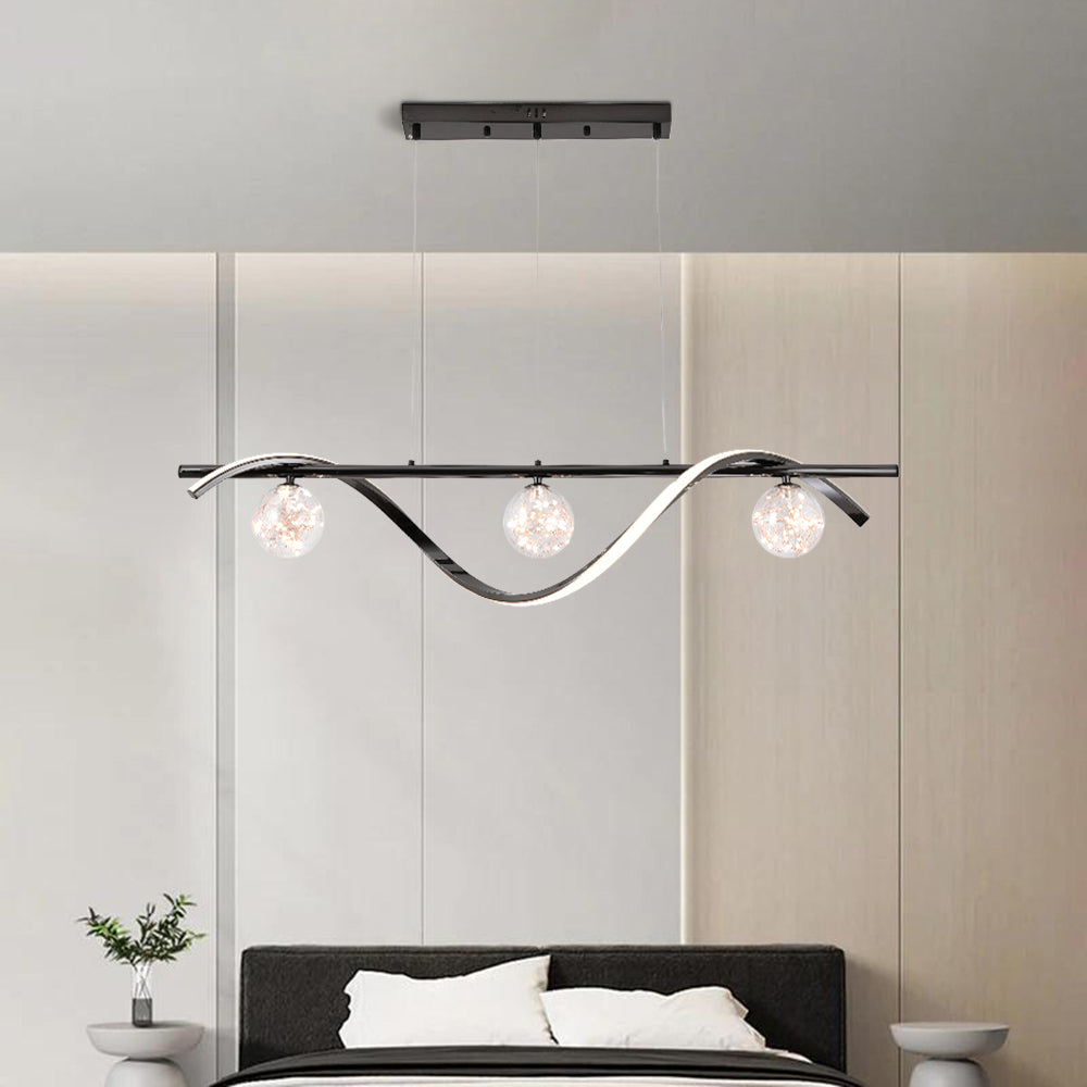 Arisha elegant buet pendel med glaskugler