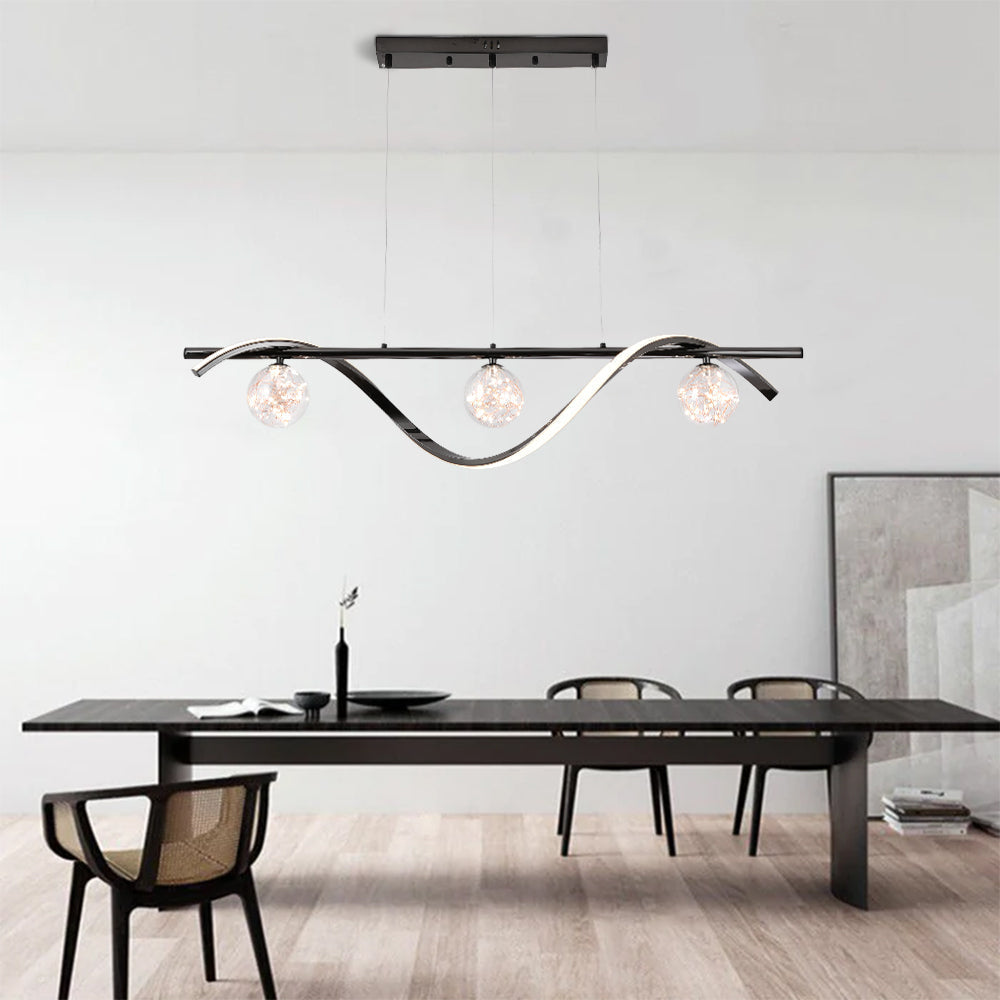 Arisha elegant buet pendel med glaskugler