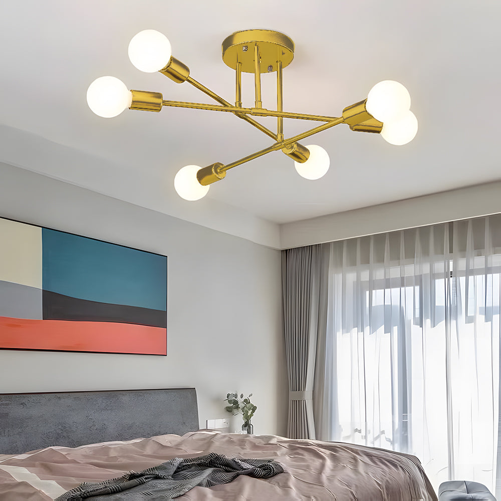 Lunil modern utanpåliggande taklampa, guld/svart