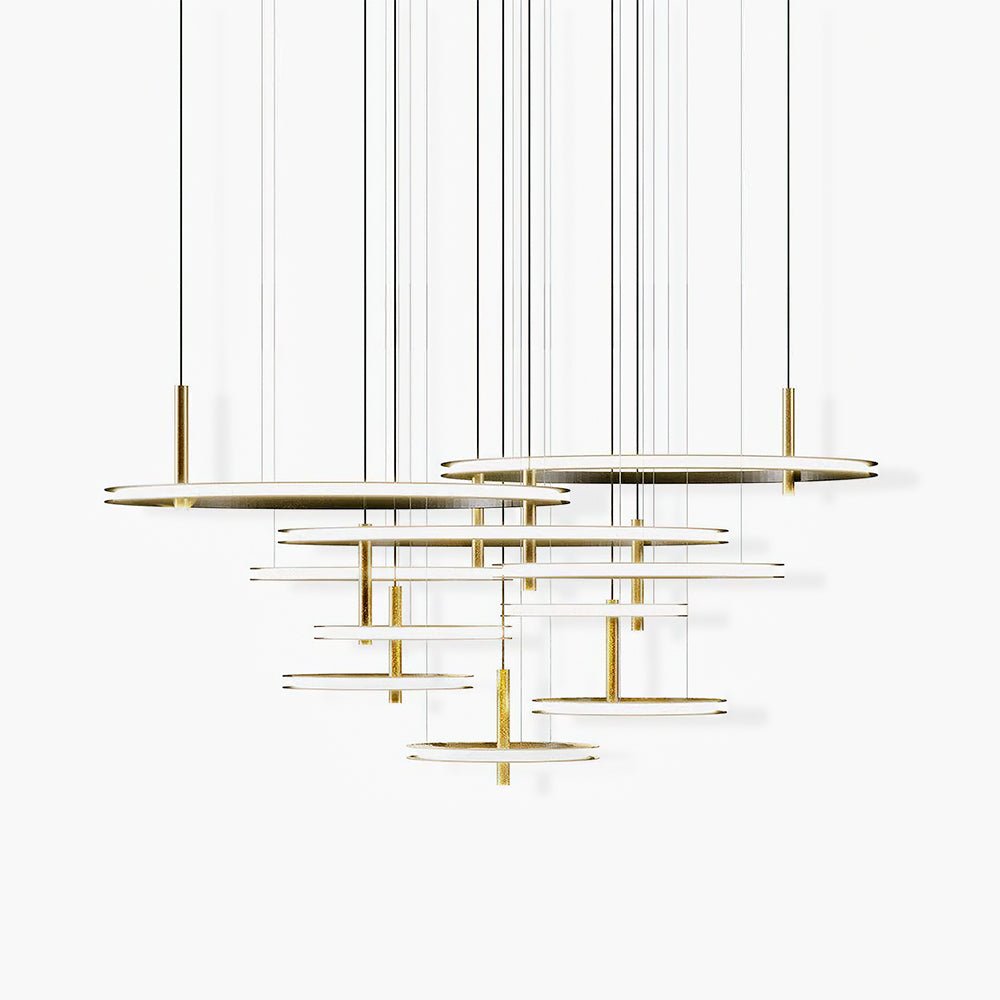 Virauian minimalistisk lysekrone med ringe i flere lag