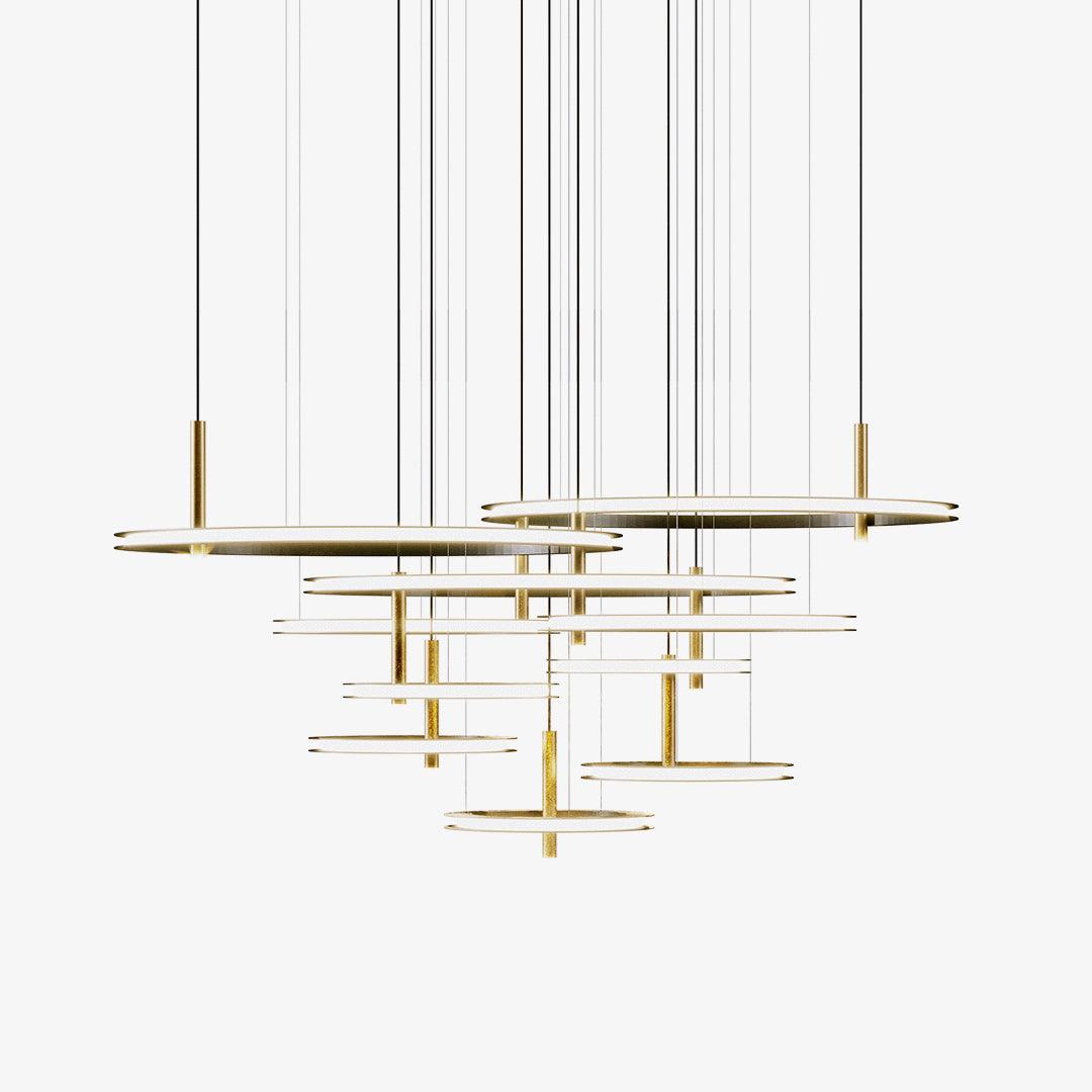 Virauian minimalistisk lysekrone med ringe i flere lag