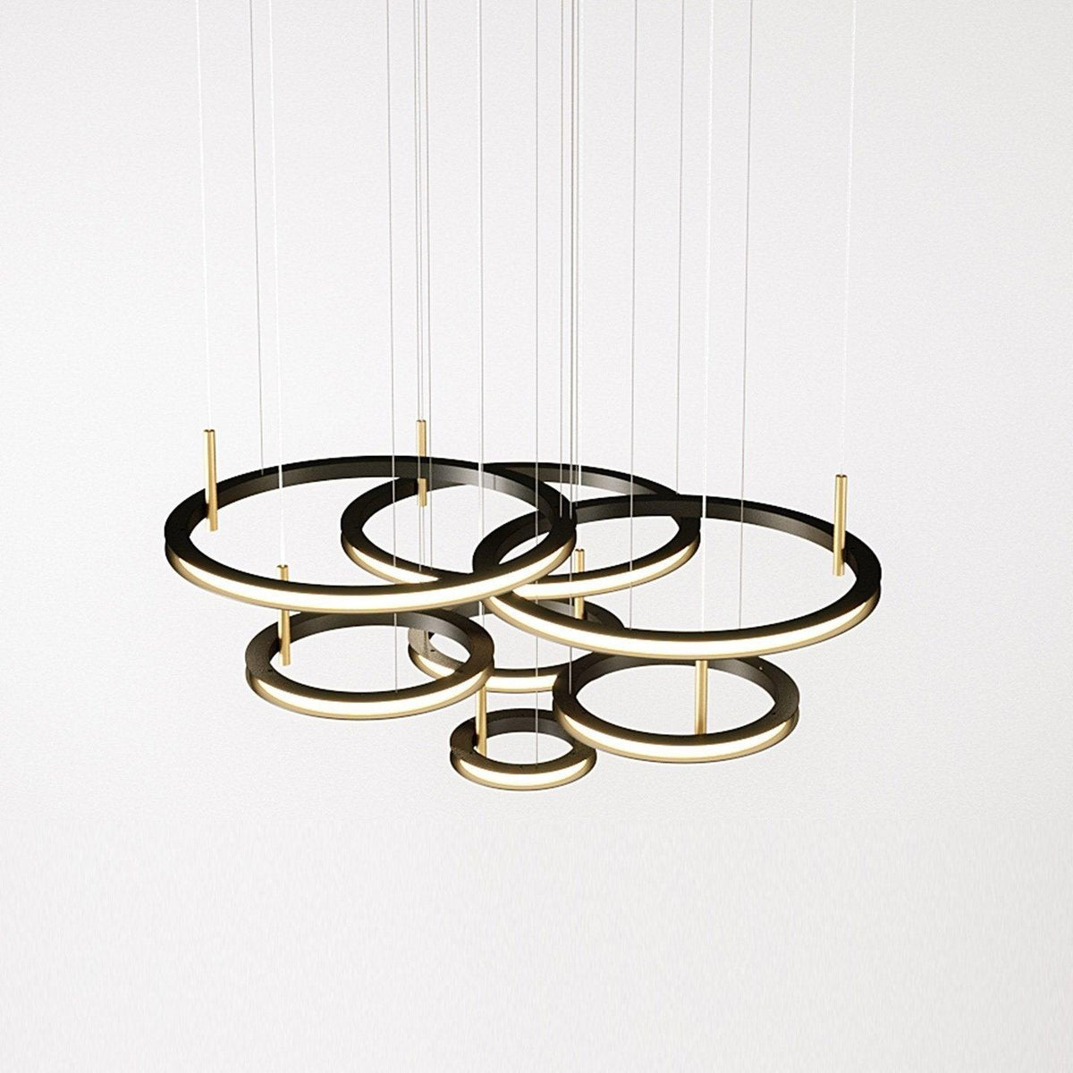 Virauian minimalistisk lysekrone med ringe i flere lag