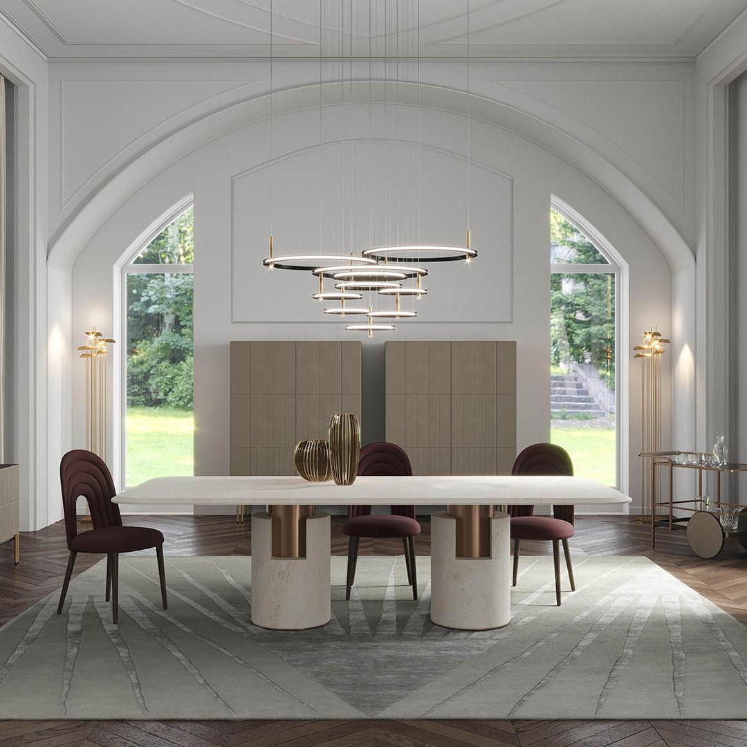 Virauian minimalistisk lysekrone med ringe i flere lag