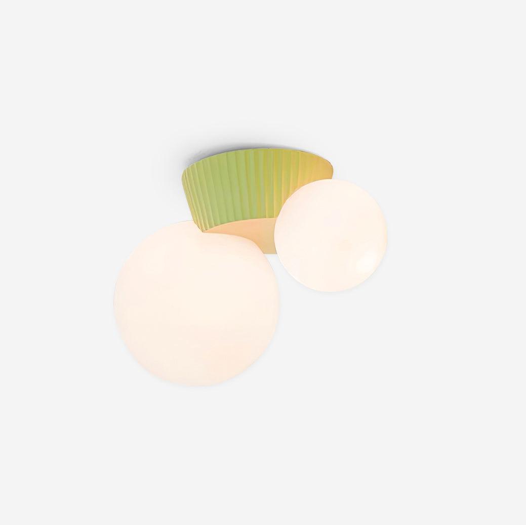 Tovae-loftlampe med legende asymmetri og to kugler i matteret glas