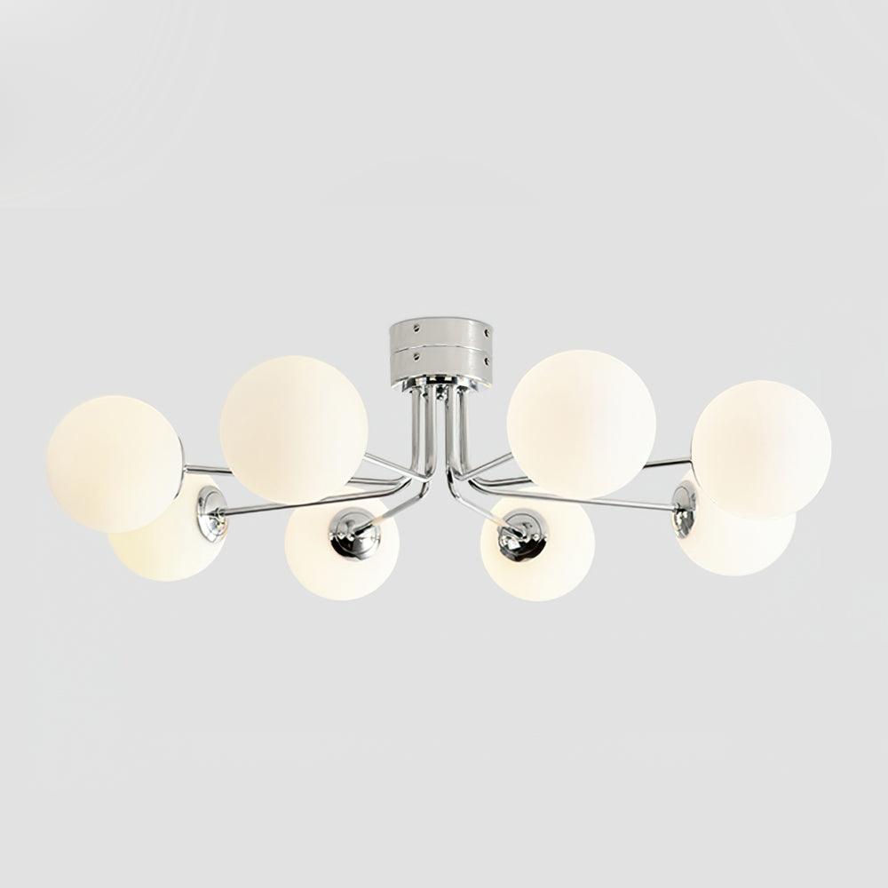 Candeeiro de teto Othien dourado e branco em forma de globo