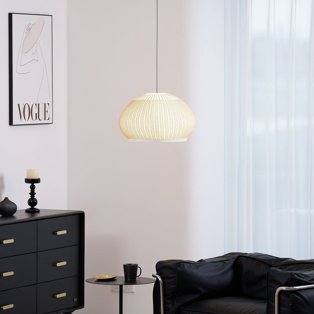 Lineiella minimalistisk pendellampa i tyg