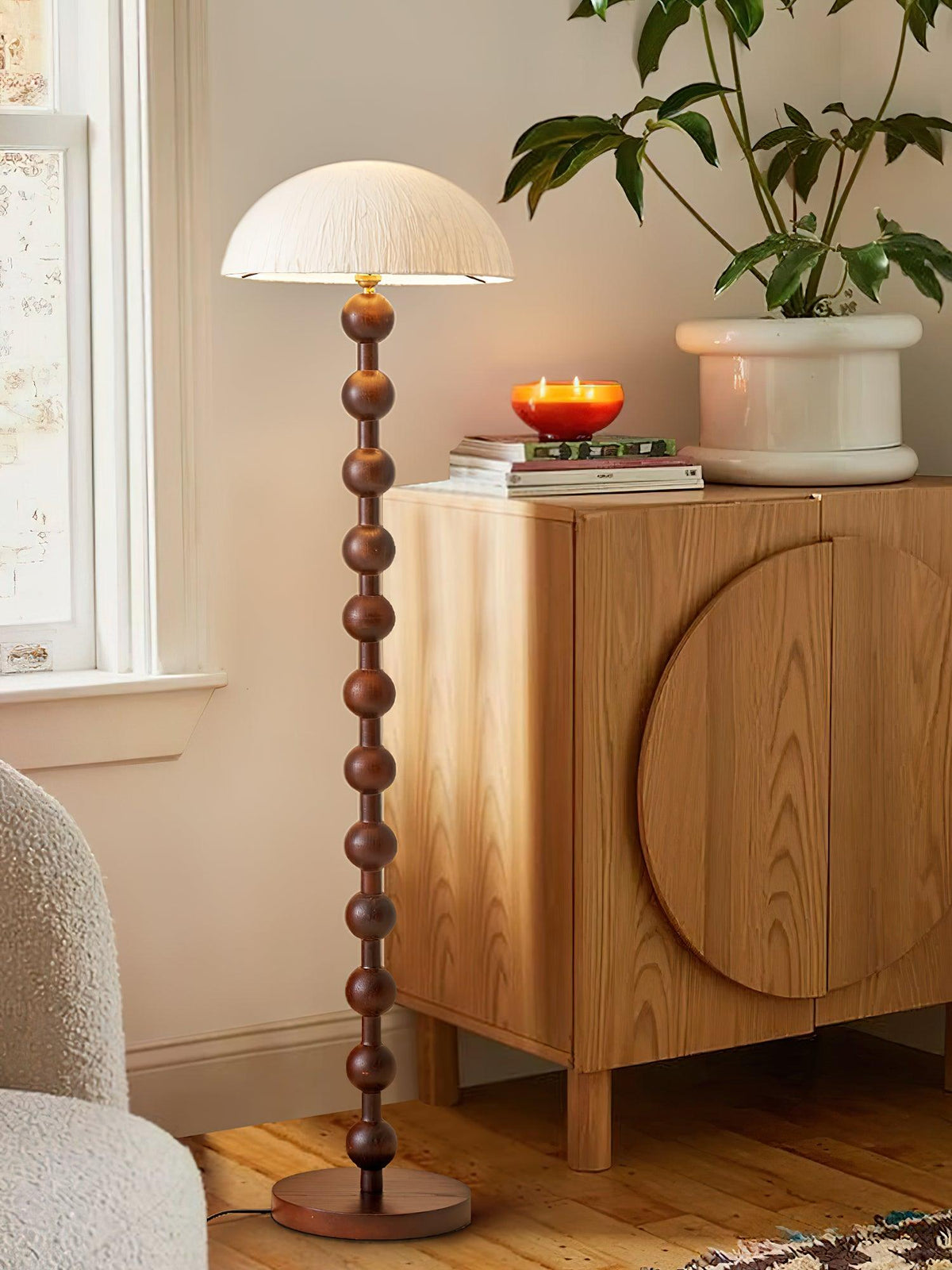 Lyliril retro-gulvlampe i træ