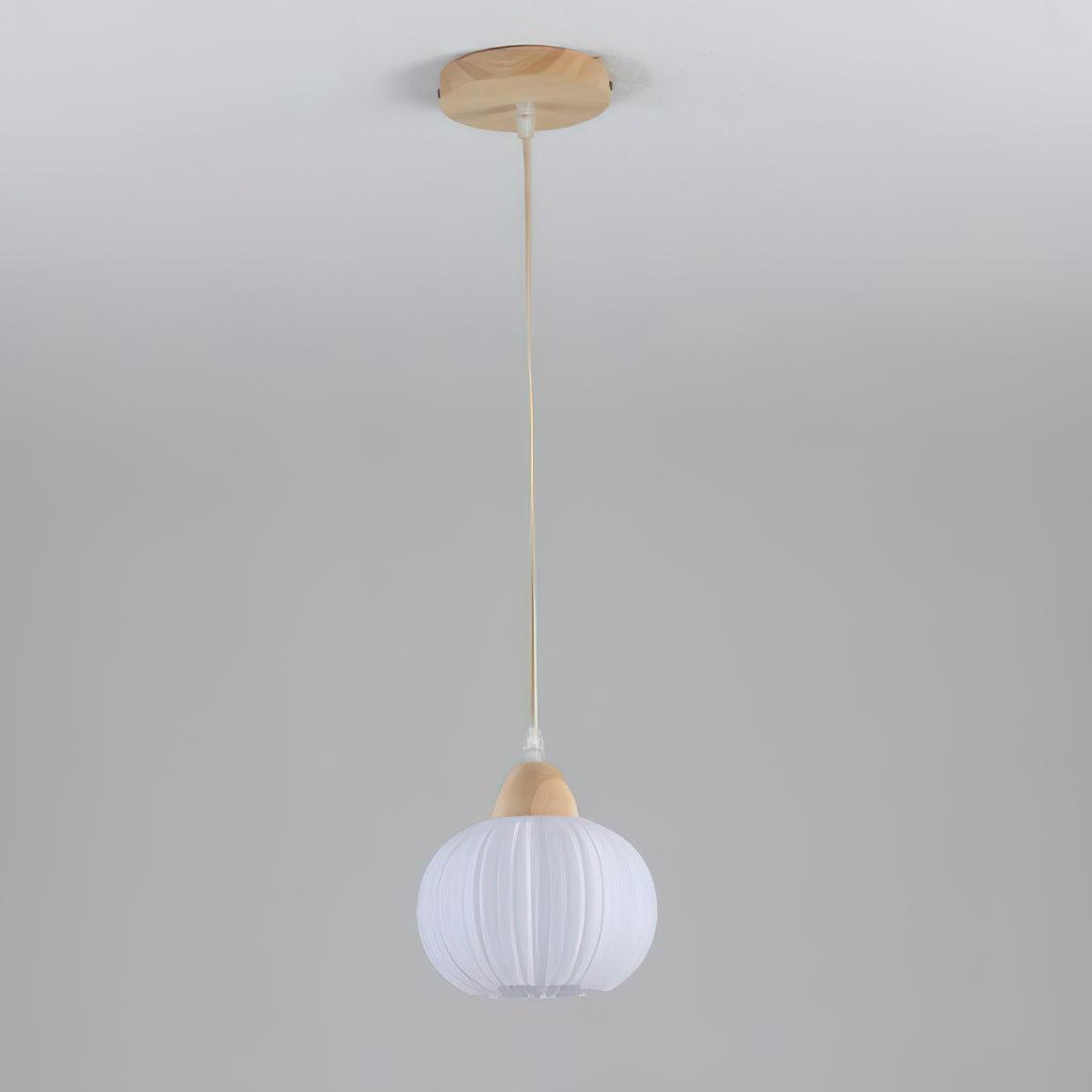 Moderne pendellampe i træ, græskar