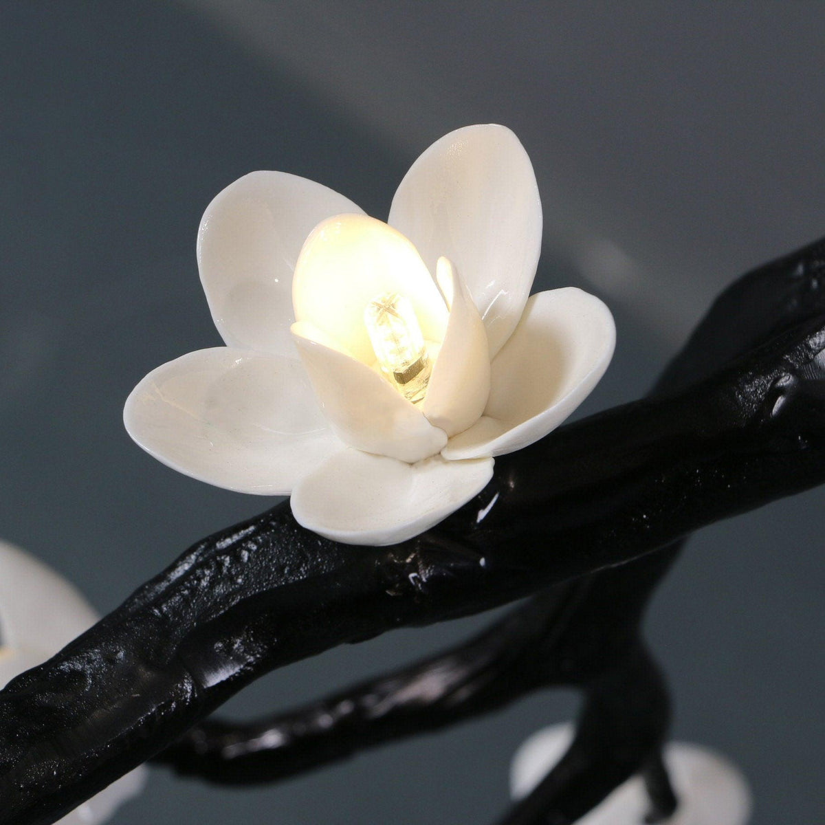 Rae lysekrone med sorte grene og blomster