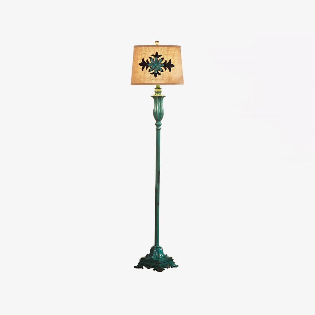 Eryn vintage gulvlampe med bord, metal/harpiks, grøn, stue