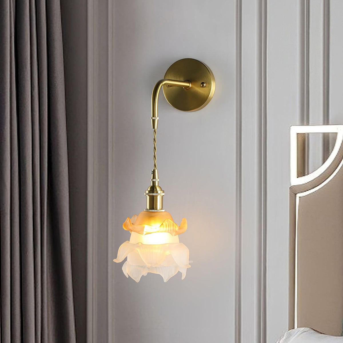 Amarira elegant premium-væglampe i messing og glas