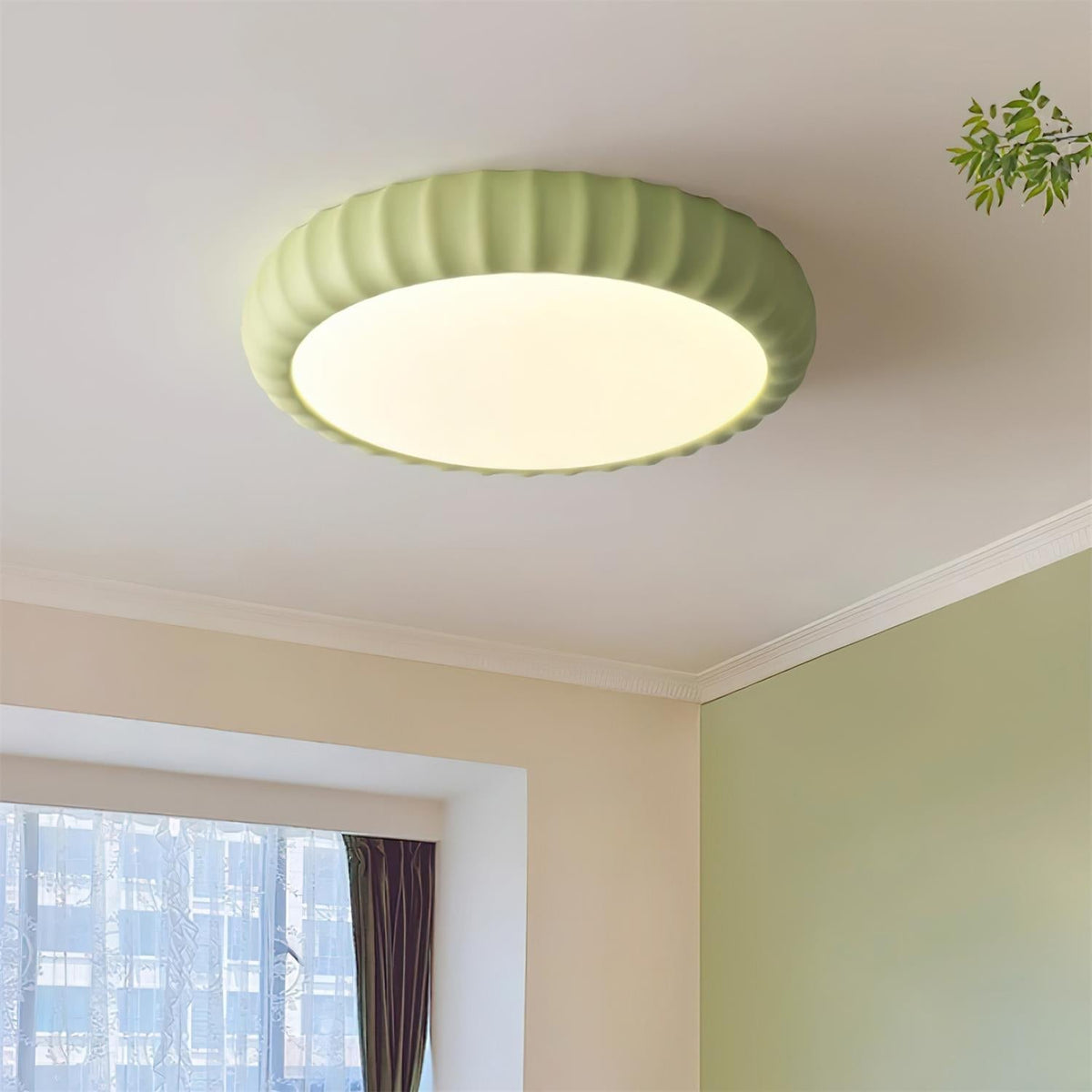 Loftlampe Blød grøn harpiks Minimalistisk planmonteret Moderne