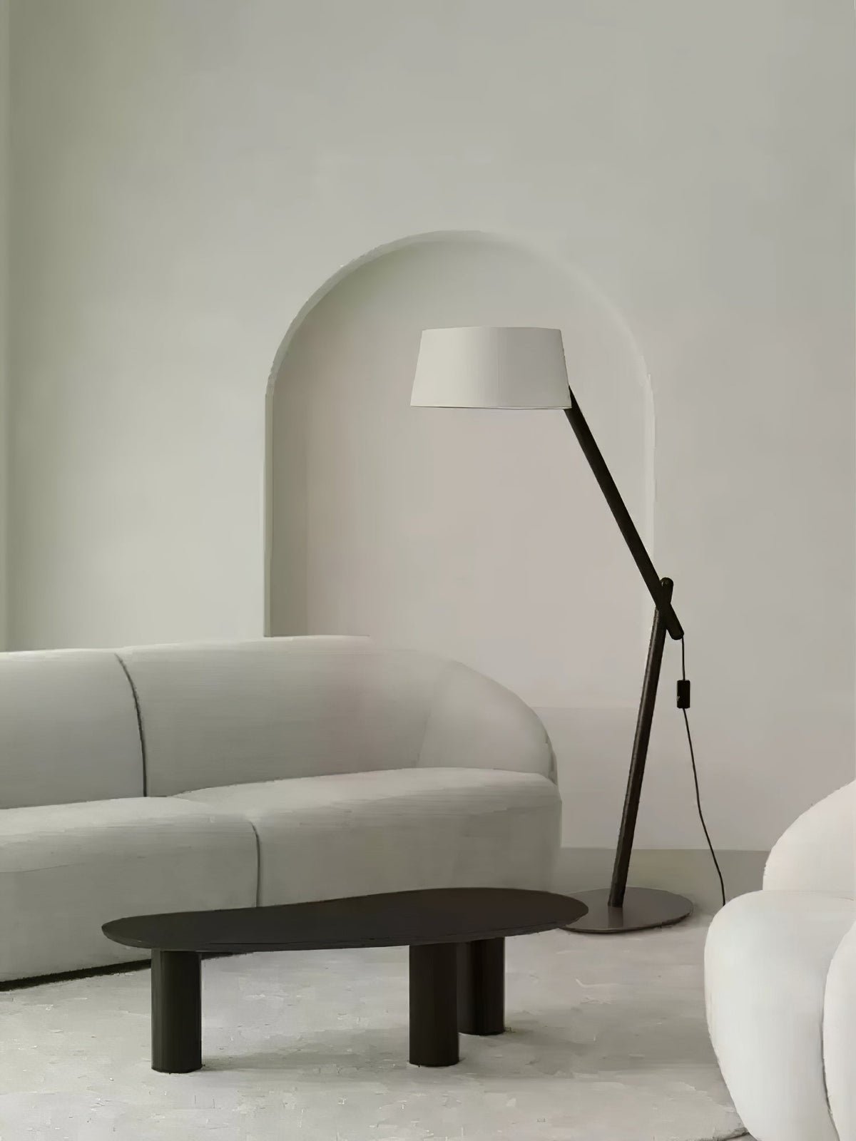 Cethar skandinavisk golvlampa i textil