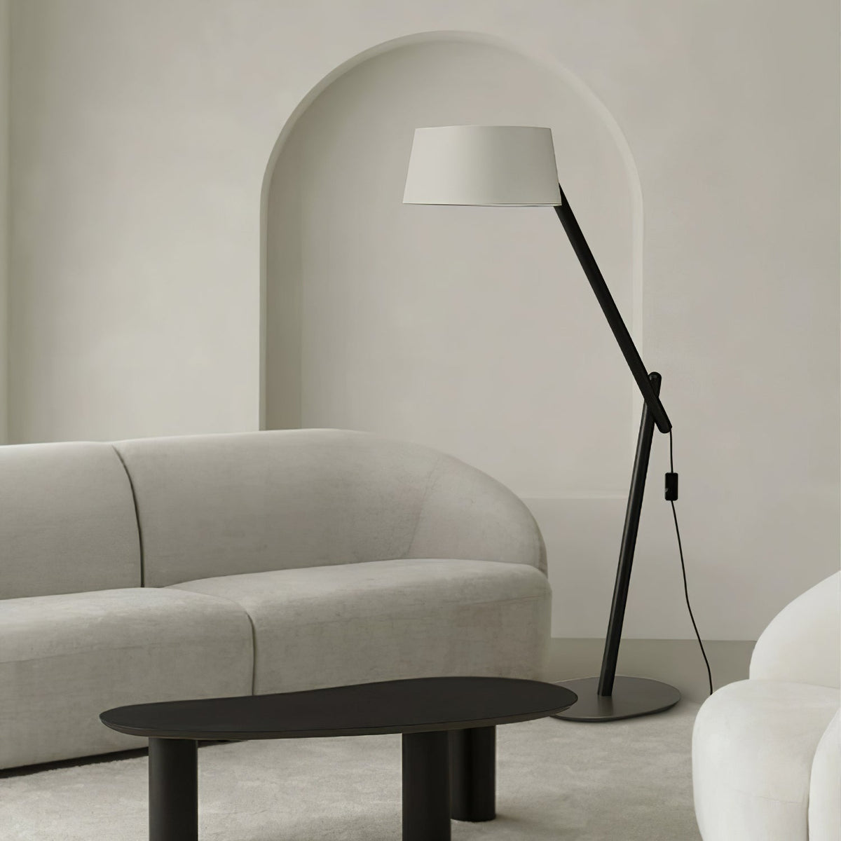 Cethar skandinavisk golvlampa i textil
