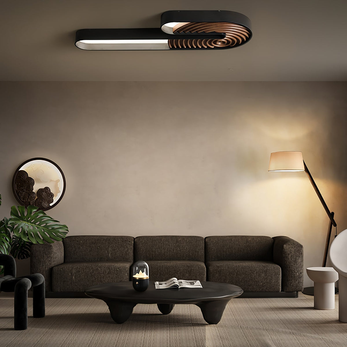 Cethar skandinavisk golvlampa i textil