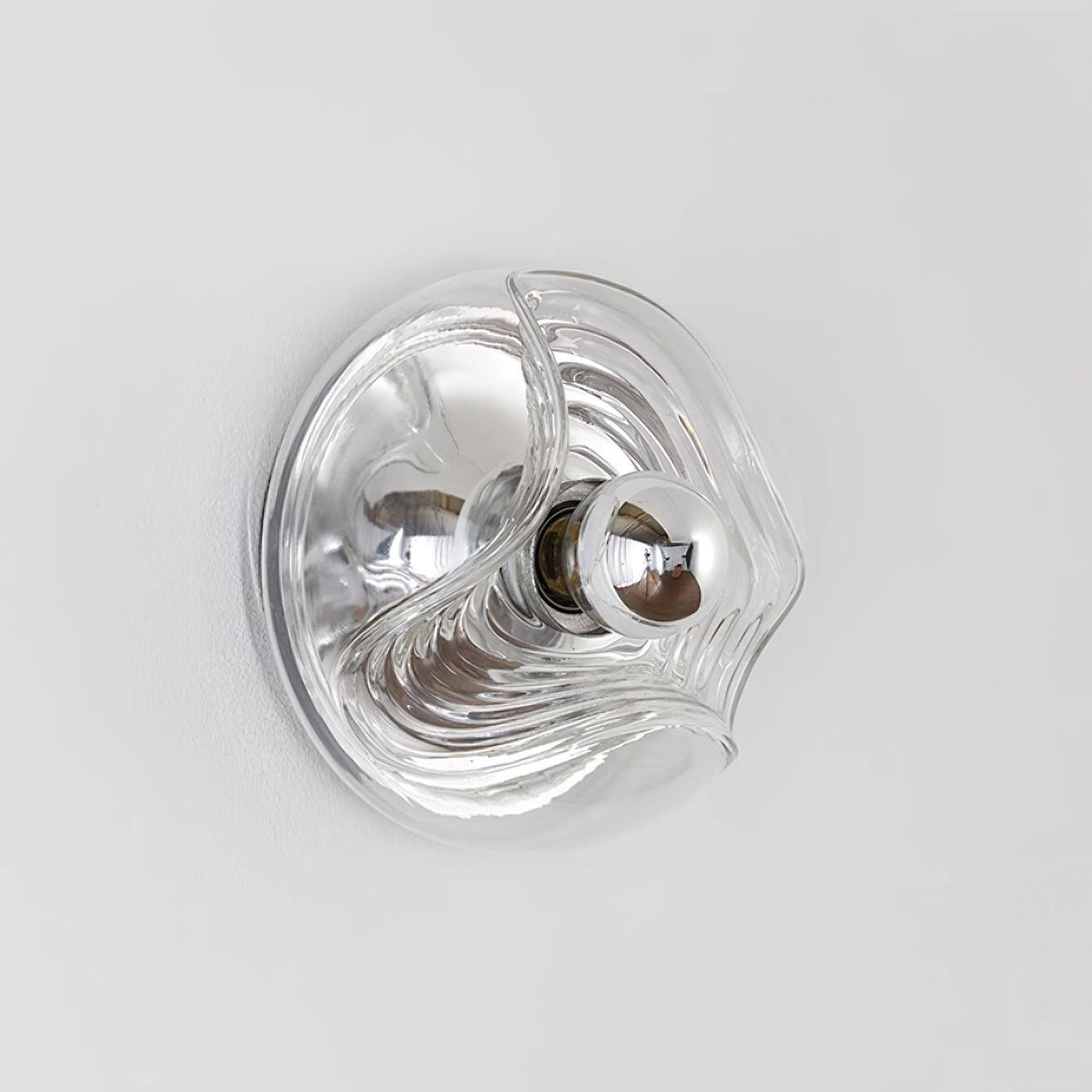 Candeeiro de parede com textura em espiral, vidro transparente, âmbar e cinzento fumado, moderno e decorativo