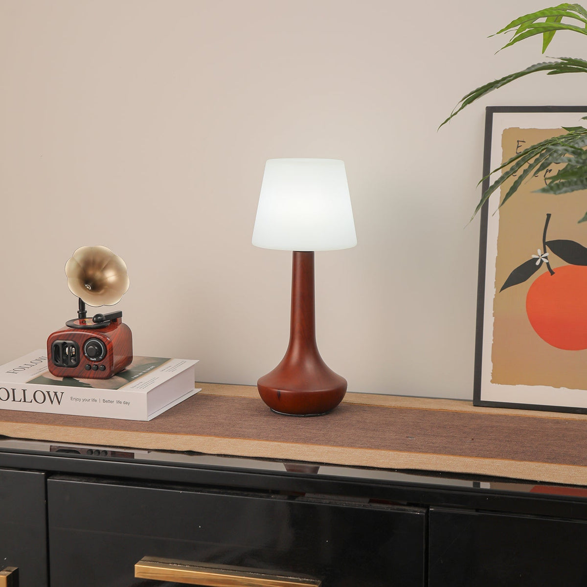 Bello retrobordslampa i trä