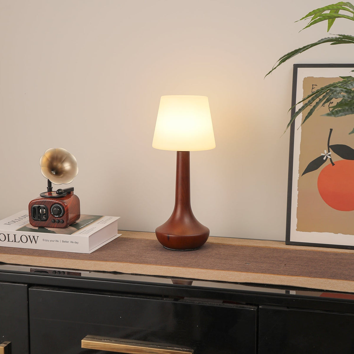 Bello retrobordslampa i trä